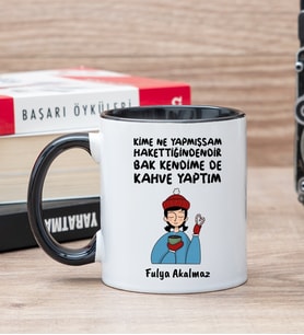 Bak Kendime De Kahve Yaptım Siyah Kupa Bardak
