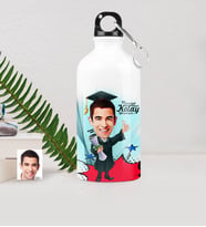 BK Gift Kişiye Özel Bay Mezun Karikatürlü Metal Suluk 500 Ml 1