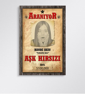 BK Gift Kişiye Özel Vintage Aranıyor İlanı Ahşap Tablo  2