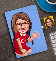 BK Gift Kişiye Özel Kız Çocuk Karikatürlü Defter-2