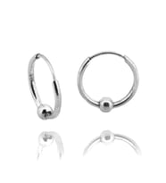 Kadın Gümüş 12Mm Tek Toplu Mini Halka Küpe (Gümüş)