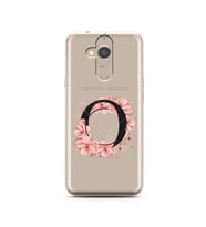 Pembe Çiçekli Harf Tasarım Süper Şeffaf Silikon Telefon Kılıfı General Mobile GM