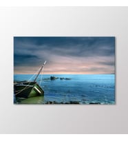 Arty Tablo Kıyaya Vurmuş Tekne Tablo (Karışık)