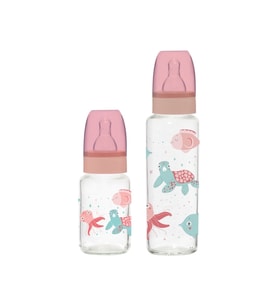 CAM BİBERON 250 ML VE 125 ML WEE BABY 2'Lİ KLASİK (Pembe)