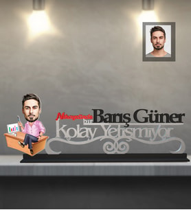 Kişiye Özel İş Adamı Karikatürlü Kolay Yetişmiyor Ahşap Biblo Bay-13