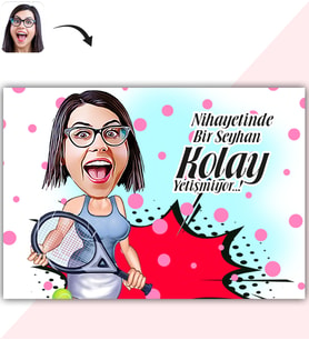 BK Gift Kişiye Özel Bayan Tenis Oyuncusu Karikatür Baskılı Yaş Pasta İçin Yenilebilir Şekerli Kağıt  1(Sadece Kağıt)