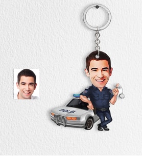 BK Gift Kişiye Özel Bay Trafik Polisi Karikatür Anahtarlık  1
