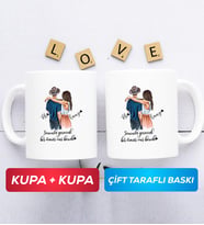 İkili Sevgiliye Hediye Bir Ömür Sevgililer Günü Hediyesi Kupa Bardak Beyaz