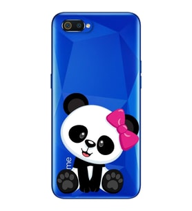 Panda Tasarımlı Süper Şeffaf Silikon Telefon Kılıfı Oppo Realmi C2