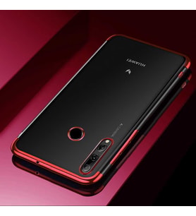 Huawei Y9 Prime 2019 Kılıf Zore Dört Köşeli Lazer Silikon Kılıf (Kırmızı)