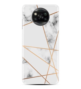 Kılıfland Xiaomi Poco X3 Kılıf Silikon Resimli Kapak White Marble Mermers With Triangle Stok 1195