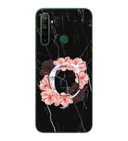 Mermer Çiçekli Harf Tasarım Süper Şeffaf Silikon Telefon Kılıfı Oppo Realmi 5i Ç