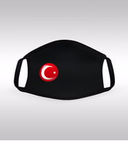 Türk Bayraklı Yıkanabilir Siyah Maske-1