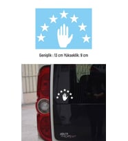 Abhaz Bayrak Araba Sticker Etiket Beyaz 13 CM 4 Adet