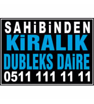 Sahibinden Kiralık Dubleks Daire Branda Afişi (Siyah Mavi Renk)