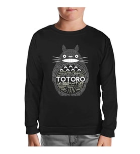 Totoro Siyah Çocuk Sweatshirt