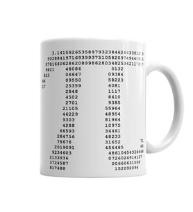 Pi Sayısı  Matematik Özel Tasarım Kupa Bardak Porselen