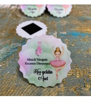 Magnet Hediyelik - Kız Çocuk - Yenidoğan Balerin Tasarım Doğum Günü Hatırası Magnet