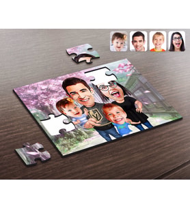 BK Gift Kişiye Özel Aile Karikatürlü Ahşap Puzzle-3