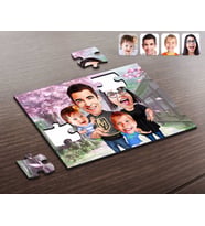 BK Gift Kişiye Özel Aile Karikatürlü Ahşap Puzzle-3