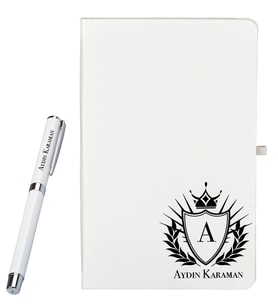 Kişiye Özel Hazırlanmış Hediye Defter ve Roller Kalem Seti