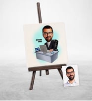 BK Gift Kişiye Özel Genel Müdür Karikatür Şovaleli Doğal Taş  2