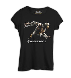 Mortal Combat X Siyah Kadın Tshirt