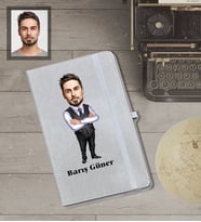 Kişiye Özel Öğretmen Karikatürlü Gri Defter Bay-12