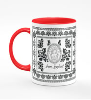 BK Gift Kişiye Özel Etnik Kırmızı Kupa Bardak K1