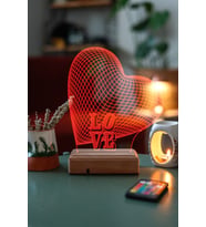 Sevgililer Günü Aşk Kalp 3D Led Lamba