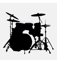 Davul seti Rock Band müzik araba çıkartmaları