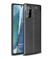 Microsonic Samsung Galaxy Note 20 Kılıf Deri Dokulu Silikon Siyah