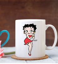 BK Gift Kişiye Özel Betty Boop Tasarımlı Beyaz Kupa Bardak-2