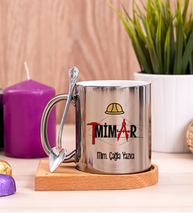 Mimar Ahşap Altlıklı Silver Kupa Bardak