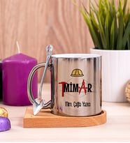 Mimar Ahşap Altlıklı Silver Kupa Bardak