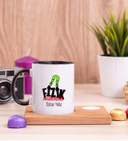 Fizik Mühendisi Ahşap Altlıklı Mumlu Siyah Kupa Bardak