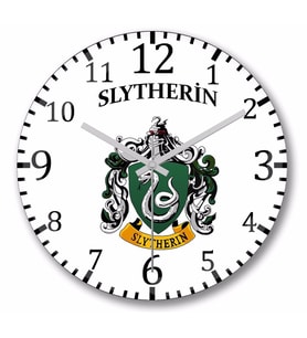 Slytherin  Duvar  Saati Bombeli Gercek Cam