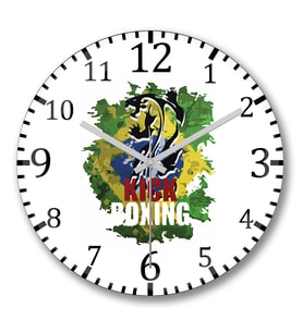 Kick Boxing Duvar Saati Bombeli Gercek Cam