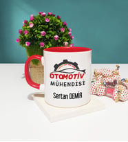 Otomotiv Mühendisi Kupa Bardak Kırmızı