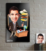 BK Gift Kişiye Özel Bay Öğretmen Karikatür Ahşap Tablo - 2