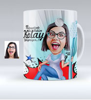BK Gift Kişiye Özel Bayan Diş Hekimi Karikatürlü Beyaz Kupa Bardak  3