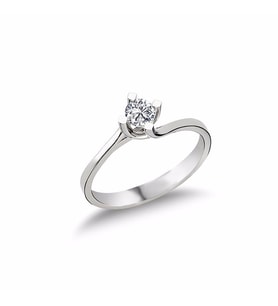 0,23Ct Pırlanta Tektaş Yüzük - 18K (Beyaz)