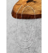 Gümüş Zincir 50 cm Sade Kolye ucu Zinciri ZNC-31 (Beyaz)