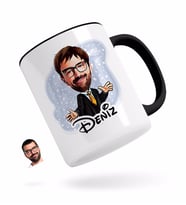 BK Gift Kişiye Özel Erkek Avukat Karikatürlü Siyah Kupa Bardak-3