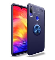 Microsonic Xiaomi Redmi Note 7 Pro Kılıf Kickstand Ring Holder Lacivert