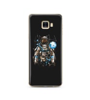 Uzay Astronot Tasarım Süper Şeffaf Silikon Telefon Kılıfı Samsung C7  