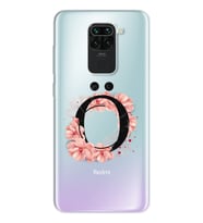 Pembe Çiçekli Harf Tasarım Süper Şeffaf Silikon Telefon Kılıfı Xiomai Redmi Note
