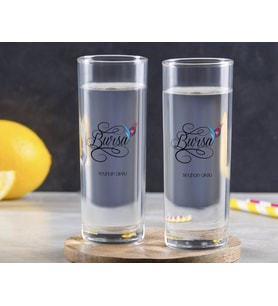 BK Gift Kişiye Özel Renkli Baskılı Bursa Tasarımlı Turistik İkili Vodka Bardağı-4 (Beyaz)