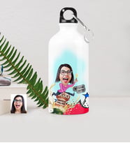 BK Gift Kişiye Özel Bayan Yeni Yıl Karikatürlü Metal Suluk 500 Ml