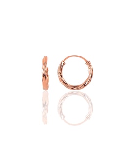 Söğütlü Silver Gümüş rose 16 mm burgu halka küpe